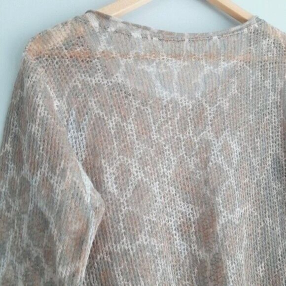 Made in Italy | Leopard Pattern Wool & Mohair Blend Light Top Sz M - Picture 10 of 13